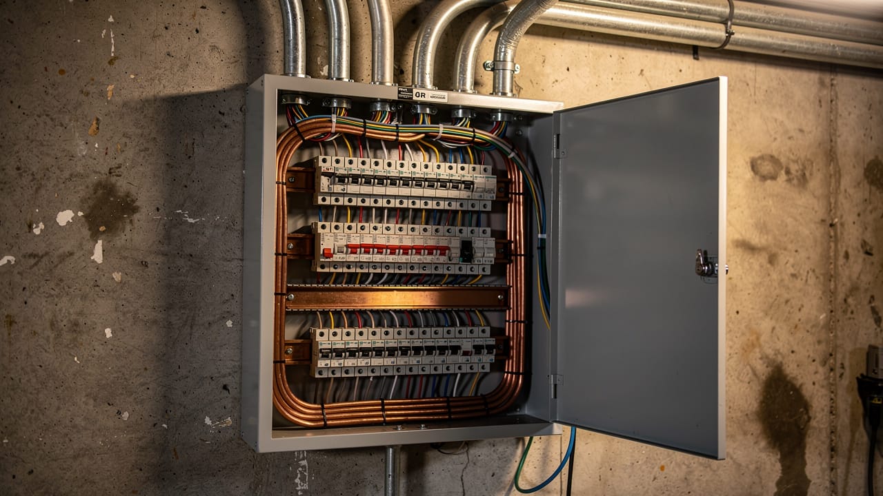 Large capacity electrical breaker panel for farm automation