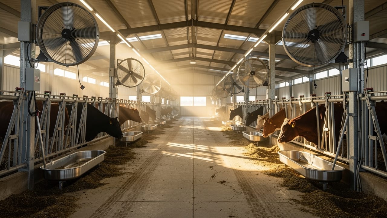 Livestock barn ventilation and electrical systems interior