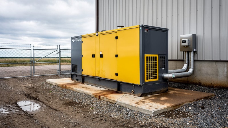 Standby generator and automatic transfer switch at a farm