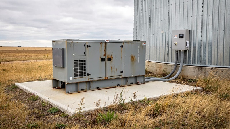 Standby diesel generator with transfer switch at Alberta grain facility