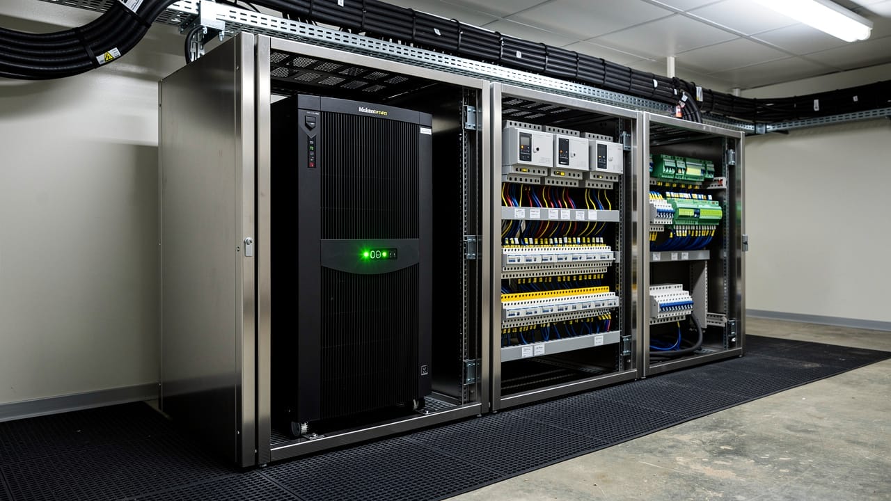 UPS and PLC controls protecting sensitive farm automation equipment