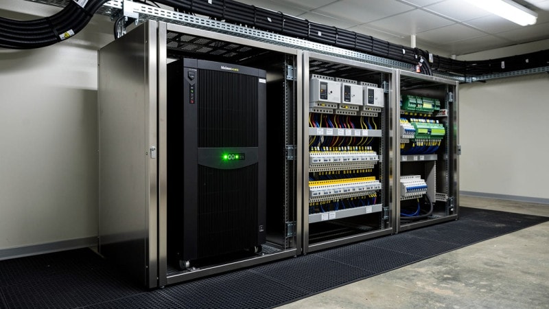 UPS and PLC controls protecting sensitive farm automation equipment